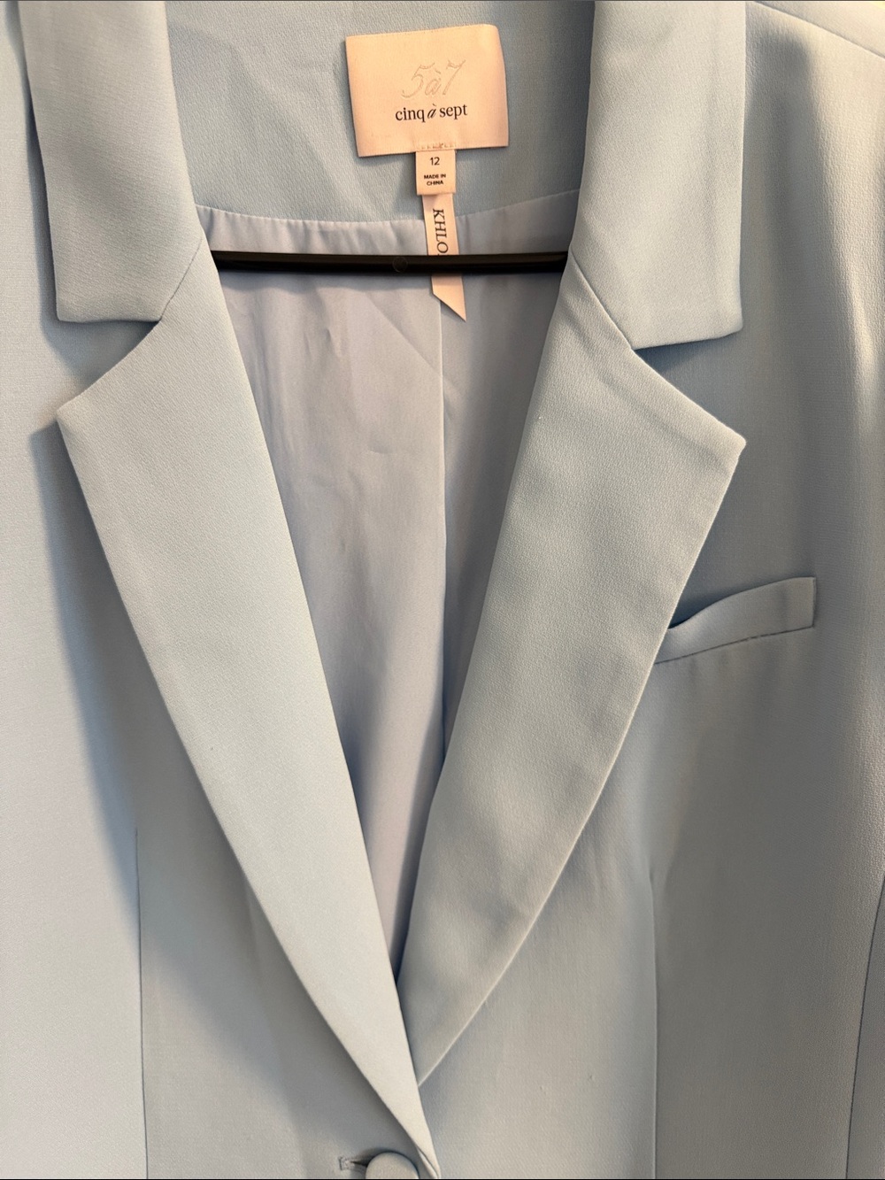 cinq a sept Light Blue Single-Button Blazer - Picture 2 of 4